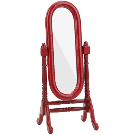 Miroir de Poupée Miniature 1:12 Accessoire Maison de Poupée Meuble Salle Aménagement Jouet (Brun) (1/5)
