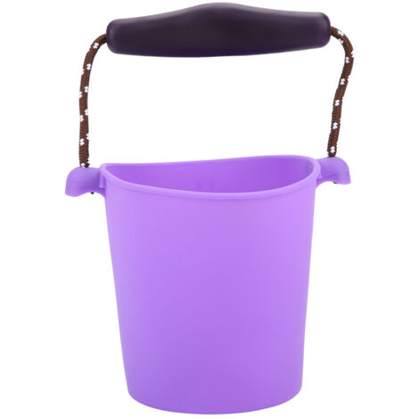 Seau de bain pliable en silicone pour bébé, jouet portatif pour la douche (Violet) (1/5)