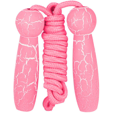 Corde à sauter en bois réglable pour enfants et adultes - Fitness et loisirs - Rose (1/5)