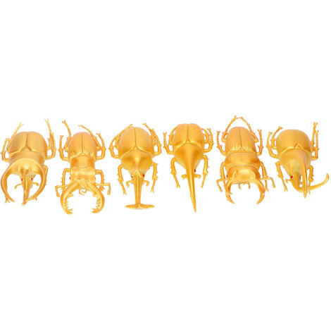 6 pièces Modèle Scarabée Insecte Simulation Halloween Accessoire Effrayant Jouet PVC Non Toxique (Doré) (1/5)