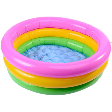Table de Sable Arc-en-Ciel à 3 Couches avec Pêche - Piscine Gonflable pour Enfants Petit Bassin (1/5)