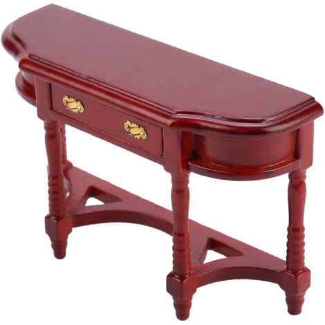 Table Ronde Demi-lune Miniature 1:12 en Bois pour Maison de Poupée, Meuble de Bureau Enfant, Cadeau Créatif (1/5)