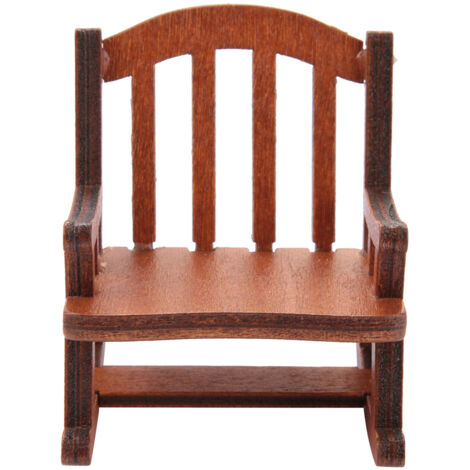 Chaise à bascule miniature 1:12 en bois pour maison de poupée, décoration et jouets (1/5)