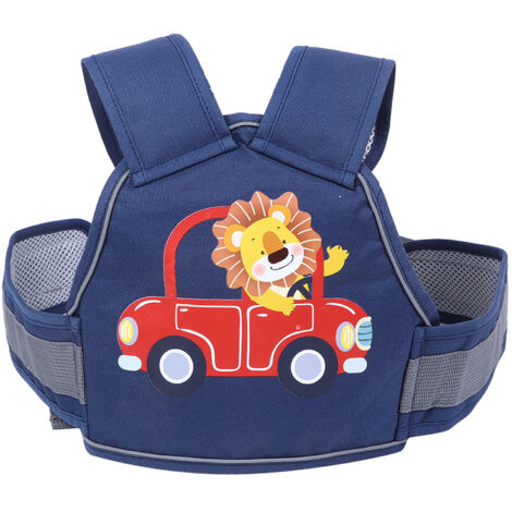 Harnais de sécurité pour enfant à l'arrière de la moto, ceinture de retenue pour passager junior - Bleu foncé (1/5)
