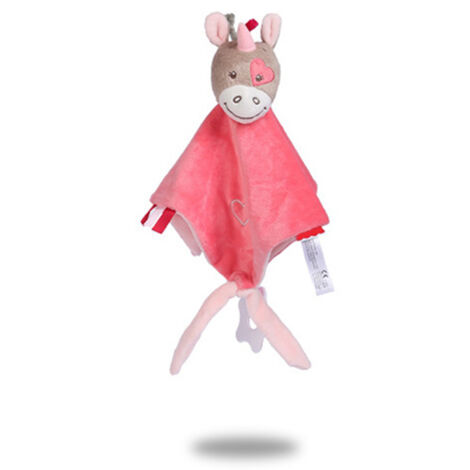 Serviette Apaisante Bébé Cheval Rouge Jouet Doux pour Nourrisson Tétine (1/5)