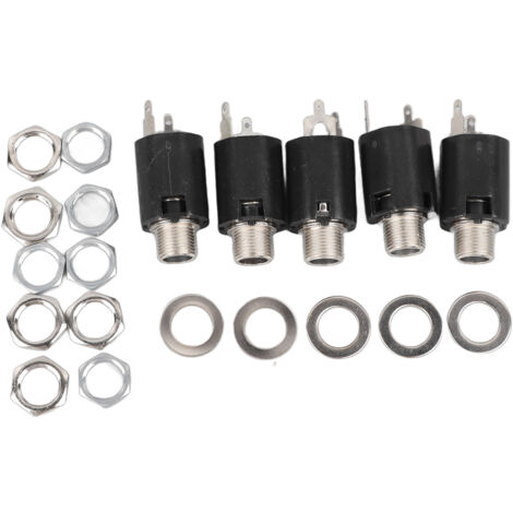 5 Pièces Prise Jack Stéréo 6.35mm Entrée 2 Canaux Connecteur 3P pour Remplacement Micro Guitare (1/5)