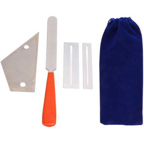 Ensemble d'outils de réparation pour guitare avec sac de rangement, lime, jauge d'action et protège-touche (1/5)
