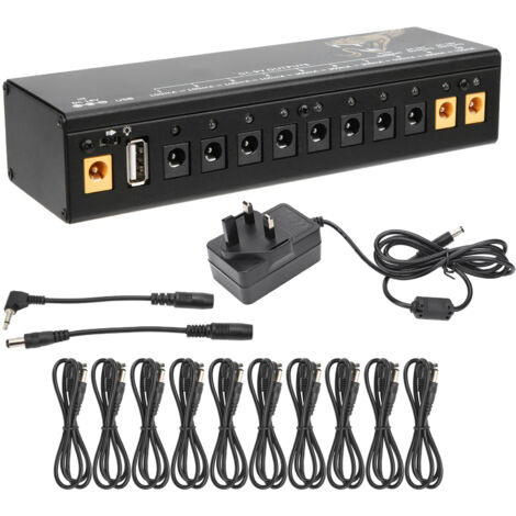 Alimentation pour pédales d'effets guitare - Protection contre courts-circuits et surintensité - 100‑240V - Prise UK (1/5)