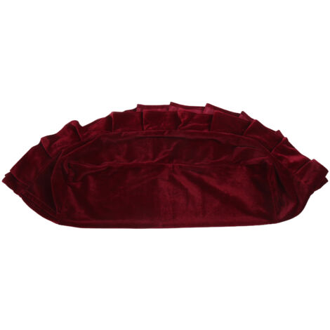 Housse de tabouret de piano en velours doré foncé, protection anti-poussière pour siège unique bordeaux (1/5)