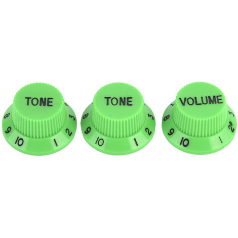 3 Boutons de Commande Volume et Ton pour Guitare Électrique St Sq - Accessoire Vert (Lot de 3) (1/5)