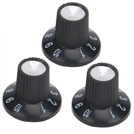 3 pièces boutons de commande pour guitare électrique, réglage tonalité et volume, style chapeau de sorcière en plastique décoratif (1/5)