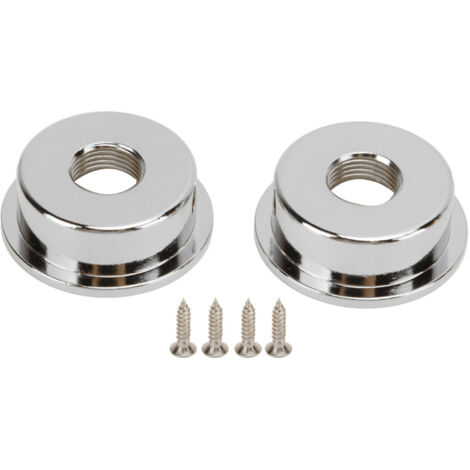 2PCS Plaque de Jack Guitare Électrique Ronde en Métal, Électrosocket avec Vis de Fixation Argenté