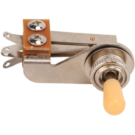 Interrupteur à 3 positions en L pour guitare électrique, sélecteur de micros, contrôle des tonalités, capuchon crème jaune (1/5)