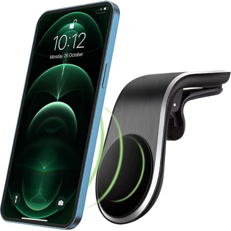 Support magnétique de téléphone de voiture en forme de L pour iPhone 12/13/14 - Compatible avec les grilles d'aération horizontales (1/4)