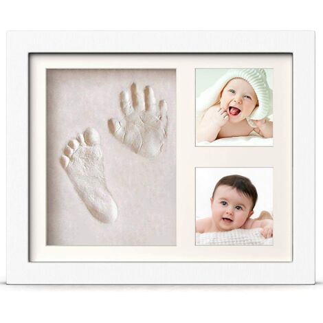 Cadre photo en bois pour empreintes de mains et de pieds de bébé, décoration murale ou de table (1/5)