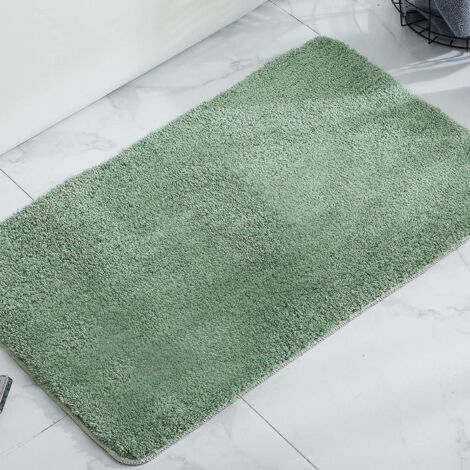 Tapis de bain antidérapant vert clair - Lavable en machine, en microfibre douce et absorbante (40 x 60 cm)