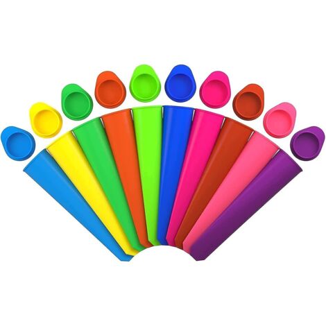 Ensemble de 10 moules à glace en silicone colorés pour bébés et enfants (1/5)