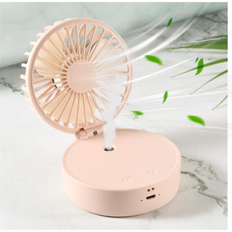 Ventilateur brumisateur portable rechargeable avec batterie de 2000 mAh pour la maison, le bureau, l'école et le camping (1/5)