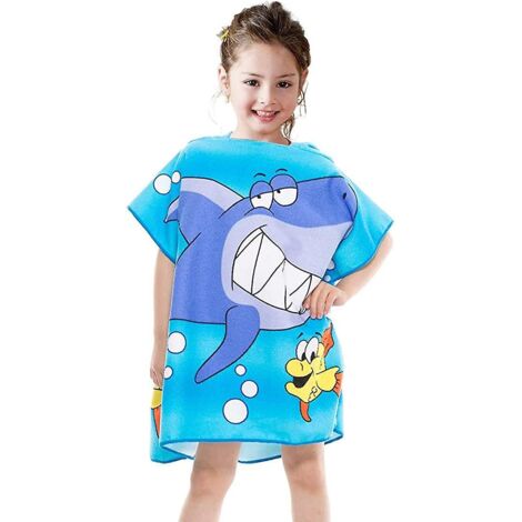 Ensemble serviette de plage et bonnet de plage sirène pour enfants - 120 x 60 cm, serviette à séchage rapide pour garçons et filles de 2 à 8 ans (1/3)