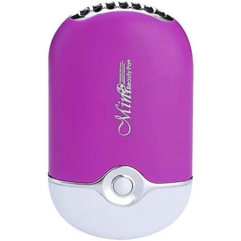 Mini ventilateur électrique portable rechargeable USB violet (1/5)