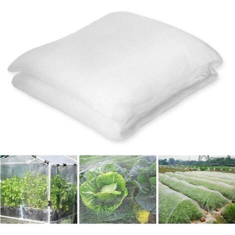 Filet anti-insectes blanc pour potager, 3 m x 6 m, pour la protection du jardin (1/5)