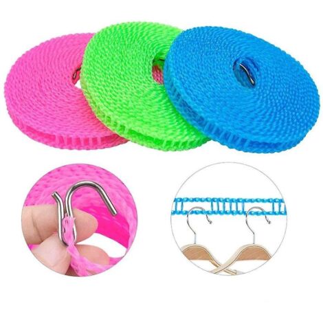 Ensemble de 3 cordes à linge coupe-vent réglables pour le camping et les voyages - 3 mètres (1/5)