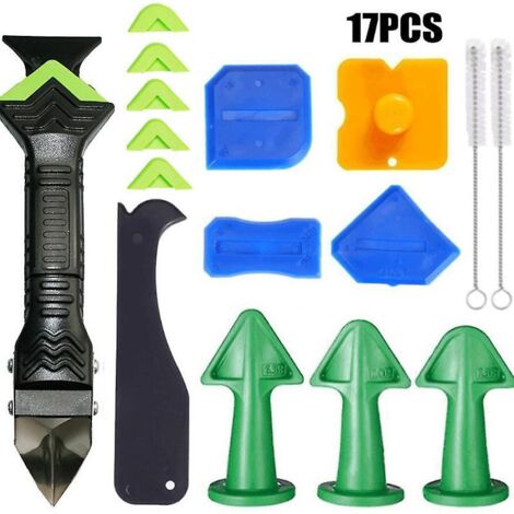 Kit d'outils comprenant une buse et un grattoir pour calfeutrer la cuisine, la salle de bain et les sols (1/5)