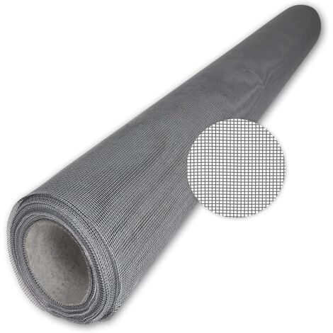 Moustiquaire en fibre de verre grise transparente résistante aux UV, vendue au mètre - 200 cm (1/5)