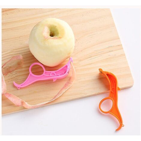 Ensemble de 4 éplucheurs à fruits et légumes en acier inoxydable - Éplucheur manuel portable à anneau pour pommes, oranges et pommes de terre (1/4)