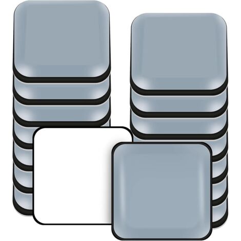 Patins carrés auto-adhésifs pour meubles en PTFE (Téflon) - Lot de 16, idéaux pour les sols lisses et les moquettes, 24 x 24 mm (1/5)
