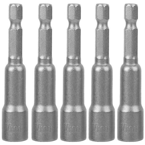 Lot de 5 douilles hexagonales magnétiques, outil de vissage électrique, adaptateur magnétique pour foret de 7 mm (1/5)