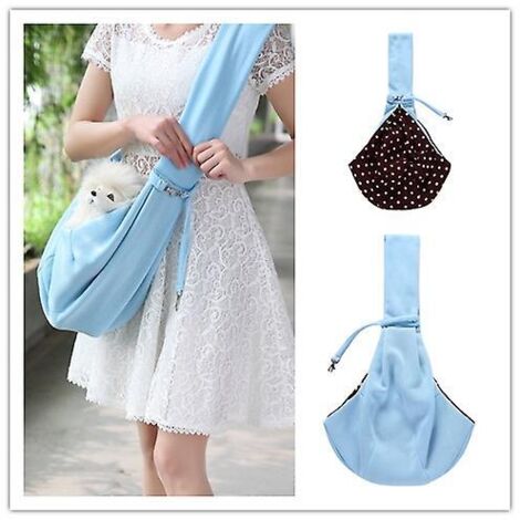 Sac à dos bleu portable et pliable à une bandoulière pour chat (1/5)