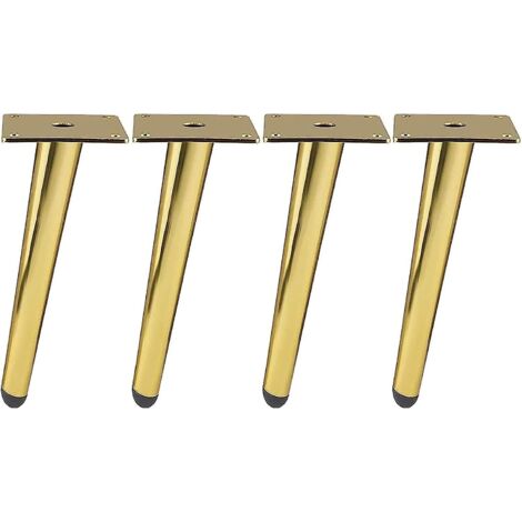 Pieds de meubles inclinés en métal doré de 15 cm, lot de 4 - pour canapés, tables, armoires (1/5)