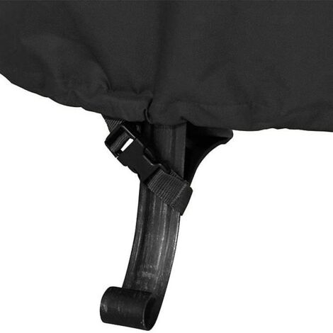 Housse ronde noire imperméable pour foyer extérieur - Protection UV et poussière - 122 x 50 cm (1/4)