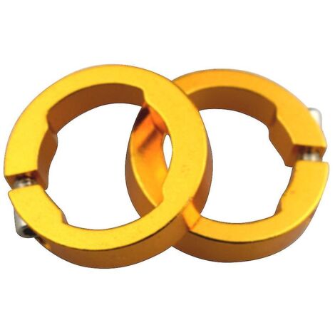Lot de 2 anneaux de fixation jaunes pour guidon de vélo - Anneaux de verrouillage en alliage d'aluminium (1/5)