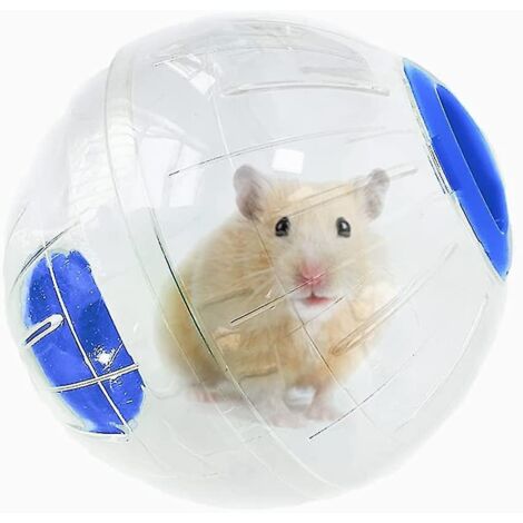Ballon de fitness bleu pour petits hamsters, idéal pour la course et l'exercice. (1/4)