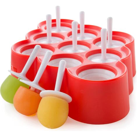 Moule à glace en silicone à démoulage facile avec protection anti-gouttes, moule à mini-sucettes glacées, moule à sucettes à 9 compartiments, moule à sorbet pour bébé Cross Border Home (1/5)