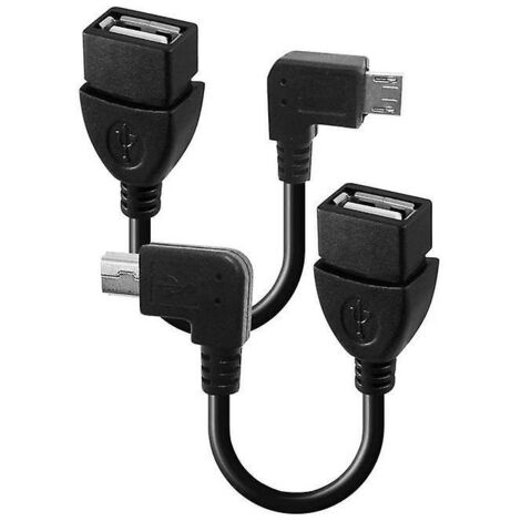 Kit de câbles adaptateurs pour tablettes Android : micro USB OTG coudé, mini USB OTG coudé, adaptateurs pour mini-appareils vers ports standard. (1/4)