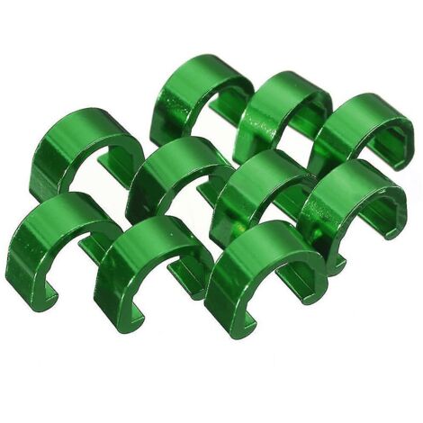 Ensemble de 10 clips en C verts pour guide-câbles de vélo VTT (1/5)