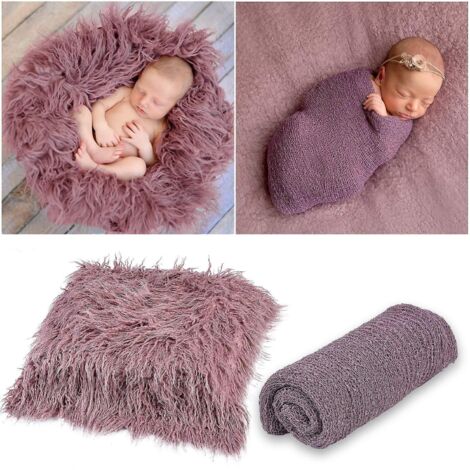 Kit d'accessoires photo pour nouveau-nés garçons et filles - langes, tapis et couvertures d'emmaillotage à faire soi-même (1/4)