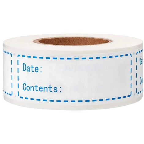 1000 rouleaux d'étiquettes pour congélateur - Autocollants de conservation des aliments (76 x 25 mm), bleus, pour la maison ou le restaurant (1/5)