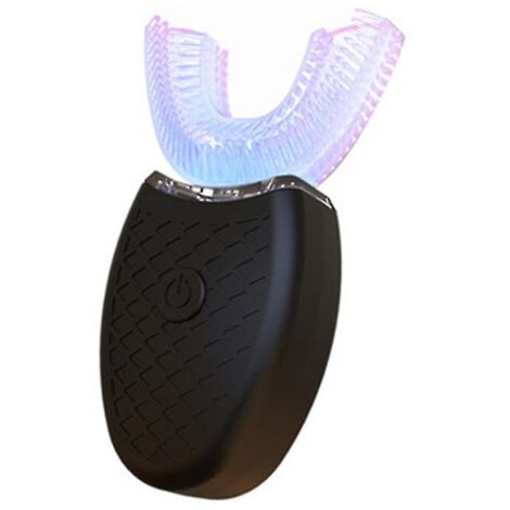 Brosse à dents électrique ultrasonique en silicone noir pour adultes, en forme de U, pour un blanchiment dentaire optimal. (1/5)