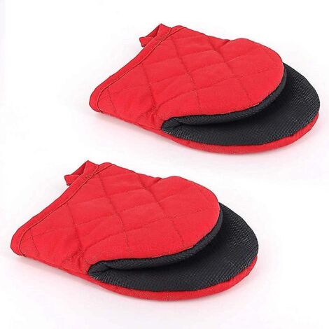 Gants de cuisine miniatures en silicone résistant à la chaleur pour la cuisson au four et au gril - Poignée antidérapante, boucle de suspension, résistants à 260 °C (1/5)