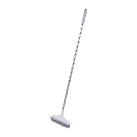 Brosse de nettoyage de sol blanche 2 en 1 à tête rotative et manche long avec brosse de douche (1/5)