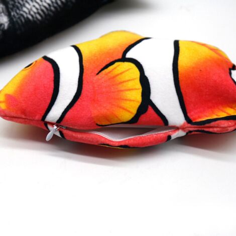 Poisson-chat vibrant électronique de 30 cm en forme de poisson-clown rouge (1/4)