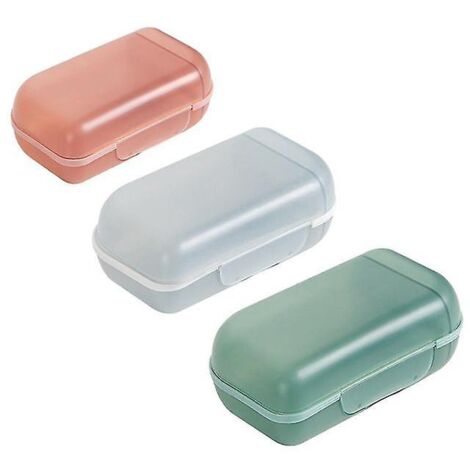 Lot de 3 boîtes rondes de voyage pour shampoing et savon avec couvercle transparent, idéales pour la salle de bain, la douche et le rangement de bijoux. (1/5)