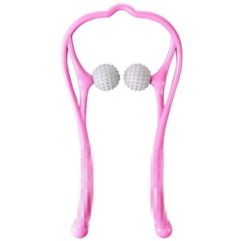 Appareil de massage manuel portable rose pour tout le corps et la nuque, soulageant la fatigue générale, l'insomnie et les douleurs cervicales et des épaules. (1/3)