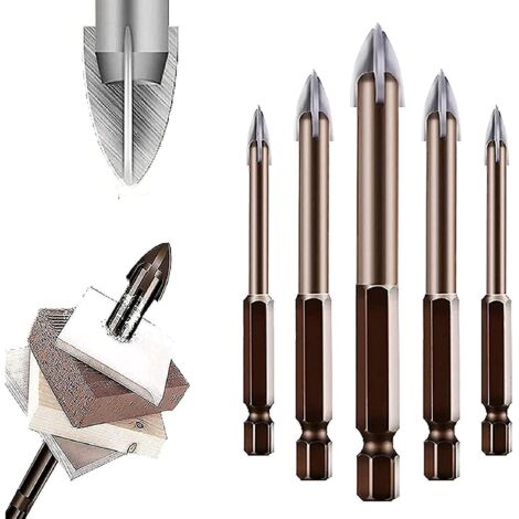Ensemble efficace de 5 forets multifonctionnels universels triangulaires en alliage (1/5)