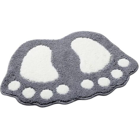 Tapis de bain antidérapant City, grand tapis shaggy absorbant, 40 x 60 cm, gris (1/5)