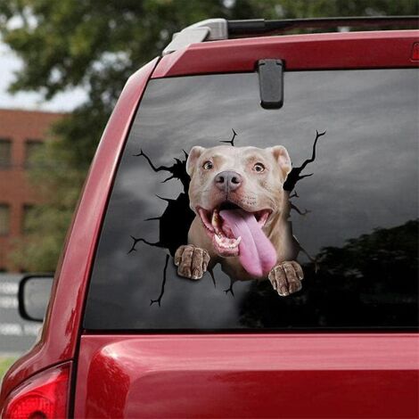 Autocollant réaliste de pitbull pour vitres et portières de voiture (1/5)